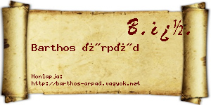 Barthos Árpád névjegykártya